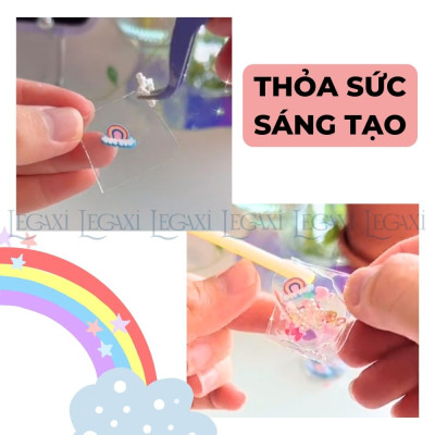 Băng keo dính 2 mặt nano Thổi bong bóng Quả bóng nước Trong suốt Đồ chơi Hot Trend Xả stress Thủ công DIY bản Rộng 5cm Dày 2mm Legaxi