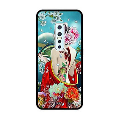 Ốp Lưng in cho Vivo V17 Pro Mẫu Cô Gái Tóc Thắt Hoa - Hàng Chính Hãng