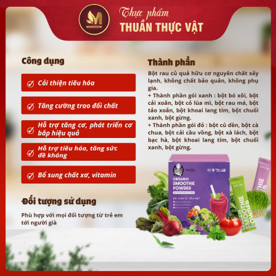 Bột Sinh Tố Tổng Hợp Organic Smoothie Powder Dalahouse - Bổ Sung Dinh Dưỡng Từ Rau Củ