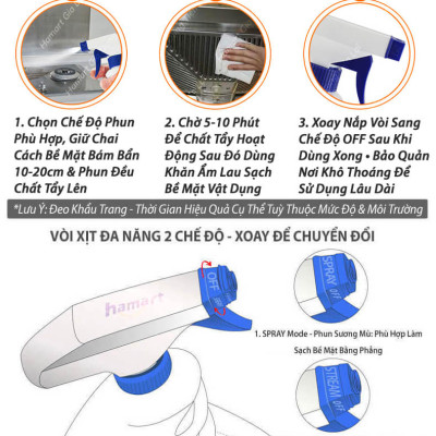 Nước Tẩy Dầu Mỡ Nhà Bếp Dạng Xịt Đa Năng Super Clean 6in1 500ml Hàng Nội Địa Chất Lượng Cao