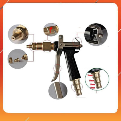 Vòi Xịt️Evoucher Bộ dây vòi xịt nước rửa xe, tưới cây , tăng áp 3 lần, loại 7m, 10m 206236 đầu đồng,đai, nối vòi,