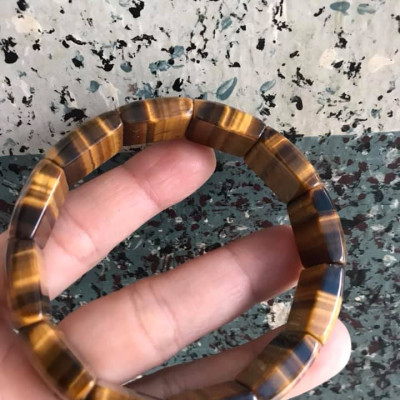 VÒNG BẢN CÚP 15CM DẦY 7CM  ĐÁ MẮT HỔ TỰ NHIÊN VÀNG NÂU BÓNG NAM MỆNH KIM MỆNH THỔ THUỶ FREESIZE