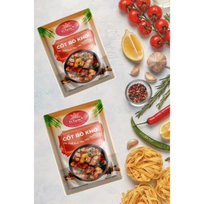 1 lốc 16 gói Gia vị bò kho - Gia vị bò kho nêm sẵn - Cốt bò kho TITOM 55g