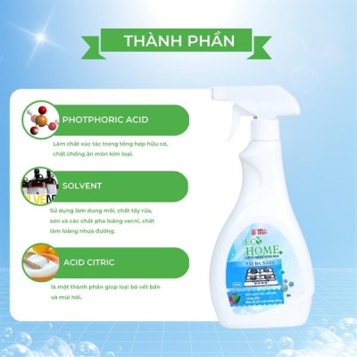 Tẩy đa năng công nghệ sinh học ECOHOME Kim Ngân Store giúp tẩy rửa cặn canxi, tẩy kính, vòi sen chai 500ml