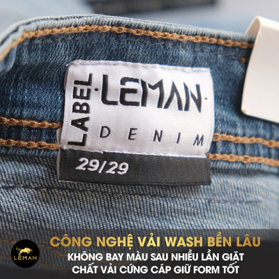 Quần Short Jean nam Leman xanh trơn JL07 - Slim straight Form
