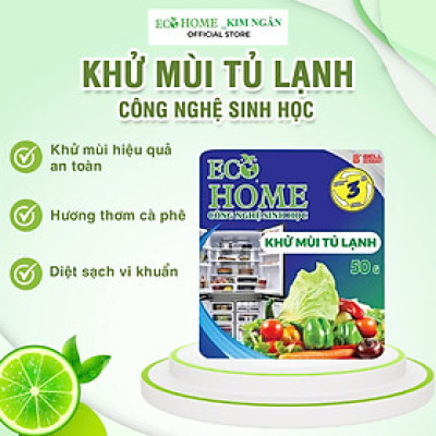 Khử Mùi Tủ Lạnh Công Nghệ Sinh Học ECOHOME 50G Mùi Hương Cafe Giúp Loại Bỏ Mùi Hôi Từ Thịt Cá Thức Ăn Thừa Rau Củ