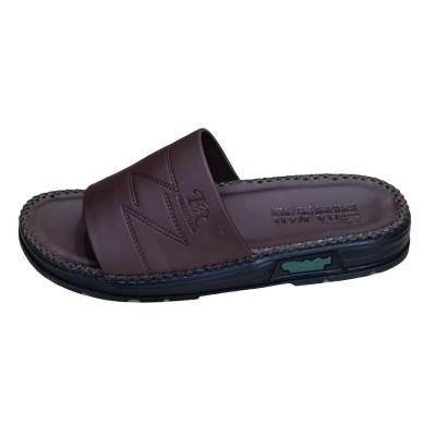 Dép Nam Quai Ngang Da Bò Thật TiTi ĐÔ Đã May Viền Chân Quai Chắc Chắn DNA22038