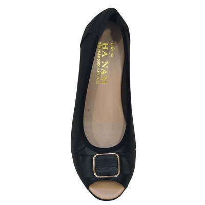 Giày Nữ Búp Bê Đế Xuồng Da Bò Thật TiTi ĐÔ Cao Cấp 4cm GBB2034d