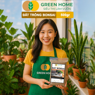 Đất Trồng Cây Bonsai Greenhome, Bao 500GR, Promix, Trộn Sẵn, Tiện Dụng, Giữ Ẩm Tốt, Thoáng Khí, Rễ Khoẻ, Thân To