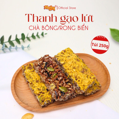 Thanh gạo lứt chà bông/rong biển mix hạt Mailey Túi 250g - Bánh gạo lứt ăn kiêng hỗ trợ giảm cân