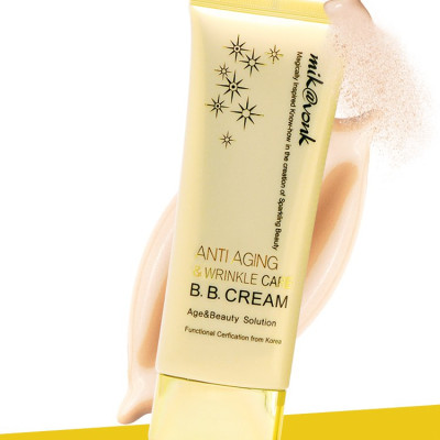 Kem BB xoá nhăn Cream Anti Aging & Wrinle Care Mik@vonk Hàn Quốc 60ml No.2 Gold Beige tặng kèm móc khoá