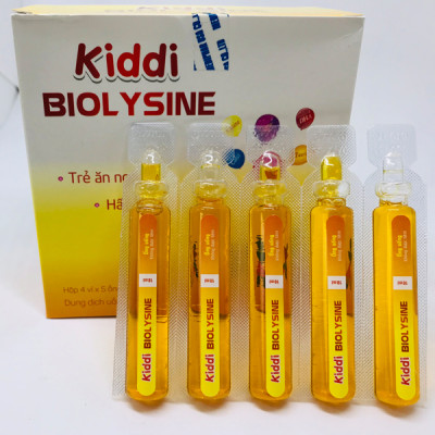 Thực phẩm chức năng KIDDI BIOLYSINE tăng cường hệ miễn dịch, tăng cường hấp thu, giúp bé ăn ngon miệng (Hộp 4 vỉ x 5 ống 10ml)