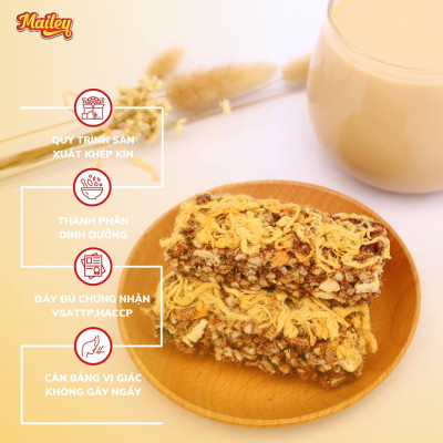 [COMBO 4 TÚI 1KG] Thanh gạo lứt chà bông/rong biển mix hạt Mailey Túi 250g - Bánh gạo lứt ăn kiêng hỗ trợ giảm cân