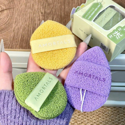 COMBO Hộp 3 Bông Mút Rửa Mặt Amortals, Mút Rửa Mặt Bọt Biển, Làm Sạch Mặt, Bông Mút Hình Giọt Nước - HÀNG CHÍNH HÃNG MINIIN