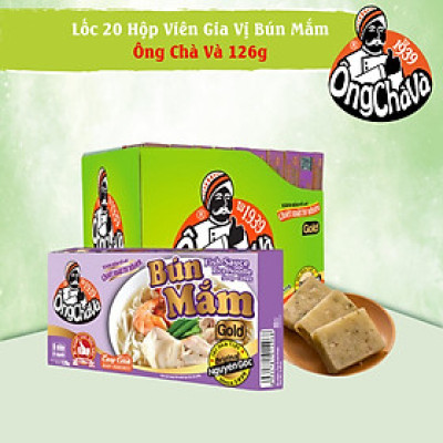 Lốc 20 Hộp Viên Gia Vị Bún Mắm Gold Ông Chà Và 126g (Fish Sauce Rice Noodle Soup Cubes)