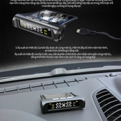 Cảm biến áp suất lốp van ngoài sử dụng năng lượng mặt trời