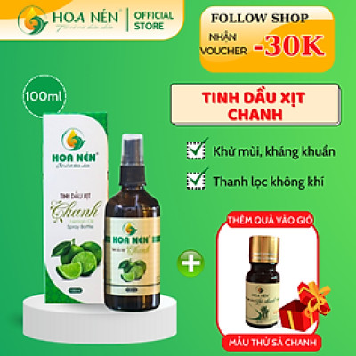 Chai xịt Tinh dầu Chanh Hoa Nén 100ml - Khử mùi, kháng khuẩn, thư giãn
