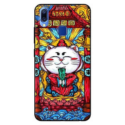 Ốp in cho Vivo Y95 Mèo May Mắn Trắng - Hàng chính hãng