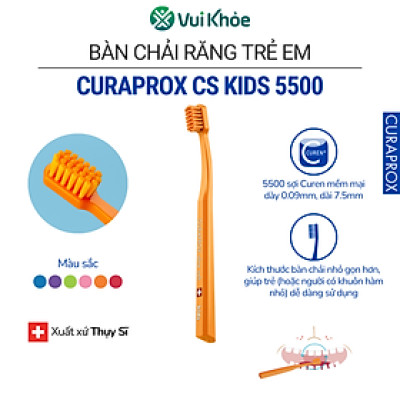 Bàn chải trẻ em Curaprox CS Kids 5500 Ultra Soft | Vỉ 1 cây | Mã SP 73300311