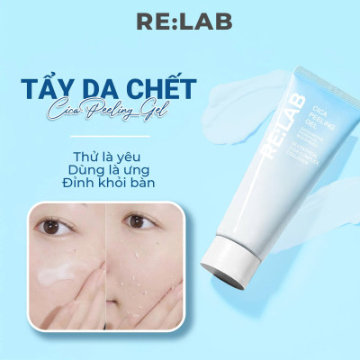 Tẩy da chết dạng Gel Re:lab cica peeling Gel sạch bụi bẩn dầu nhờn da chết giúp da sáng mịn relab