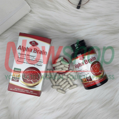 Alpha Brain Olympian Labs hộp 60 viên bổ não giảm đau đầu chóng mặt giảm căng thẳng tăng trí nhớ