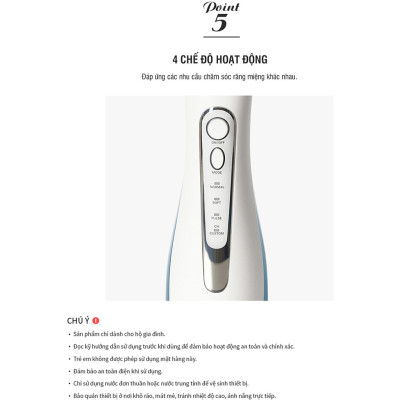 Máy Tăm Nước Không Dây LocknLock Cordless Oral Irrigator màu xanh ENR156BLU, Hàng chính hãng, 4 chế độ làm sạch- JoyMall