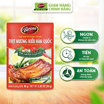 Xốt Gia Vị Hoàn Chỉnh BARONA - Thịt Nướng Kiểu Hàn Quốc 80g