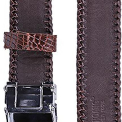 Thắt Lưng Nam Da Cá Sấu Đan Viền Huy Hoàng HT4217 (120 x 3.5 cm) - Nâu Đất