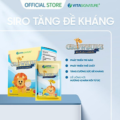 GROWSURE ENHANCED Siro tăng sức đề kháng Vita Signature hộp 30 gói 5ml