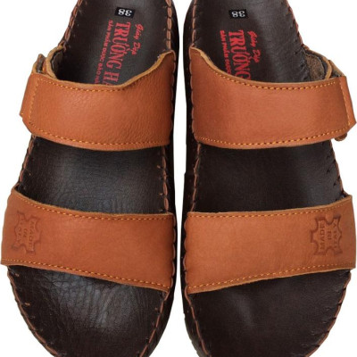 Dép quai ngang nam da bò cao cấp Trường Hải QN335