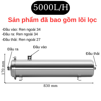 Máy lọc nước UF Lõi Lọc PVDF, lọc nước đầu nguồn, lọc nước sinh hoạt, nước máy, công suất 5000L/giờ hàng nhập khẩu