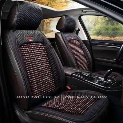 (Full bộ xe 5 chỗ) Lót Ghế Ô Tô hạt gỗ massage cao cấp chất liệu gỗ thoáng mát, thoải mái khi lái xe