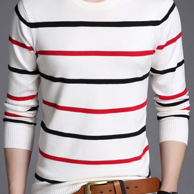 Áo len dài tay nam thời trang Hàn Quốc SAL214 Trắng