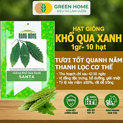 Hạt Giống Khổ Qua Greenhome, Gói 1gr~10 hạt, Dễ Trồng Quanh Năm, Nảy Mầm Cao, Thu Hoạch Nhanh, Năng Suất Cao T05