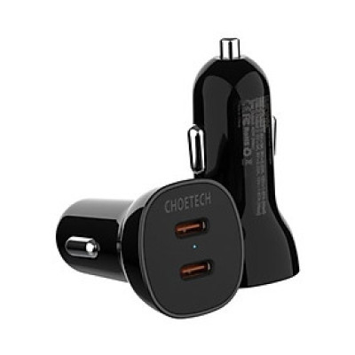 Tẩu sạc Choetech TC0008 nhanh trên ô tô 2 cổng Type C 40W  (hàng chính hãng)