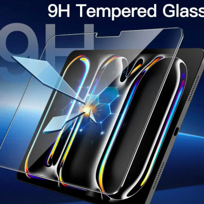 Miếng dán màn hình kính cường lực cho iPad Pro 13 inch M4 2024 , iPad Pro 11 inch M4 2024 , iPad A16 , Air 11 2025 , Air 13 2025 hiệu Pro Glass (mỏng 0.2 mm, vát cạnh 2.5D, chống trầy, chống va đập - hàng nhập khẩu