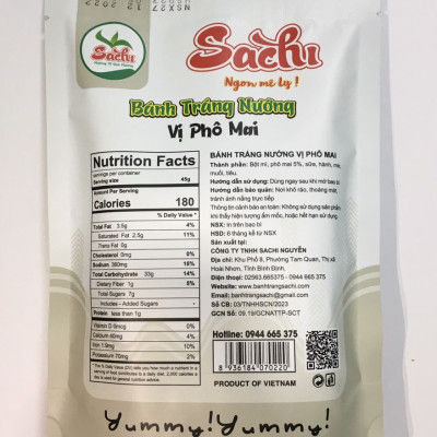 Bánh Tráng Nướng Tẩm Phô Mai Sachi 45gram