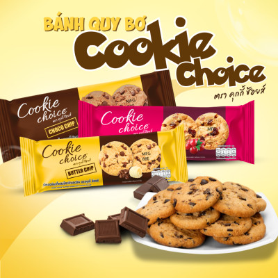Bánh Quy Bơ Cookie Choice Với Socola Chip – Thơm Ngon, Giòn Rụm – 240g (12 thanh x 20g)