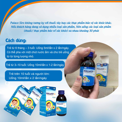 TPBVSK PULLACO SIRO – Hỗ trợ giảm ho, giảm đờm, giảm đau rát họng do viêm họng, viêm phế quản