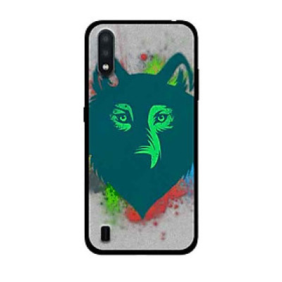 Ốp Lưng in cho Samsung Galaxy A01 Mẫu Chú Sói Nền Xám - Hàng Chính Hãng