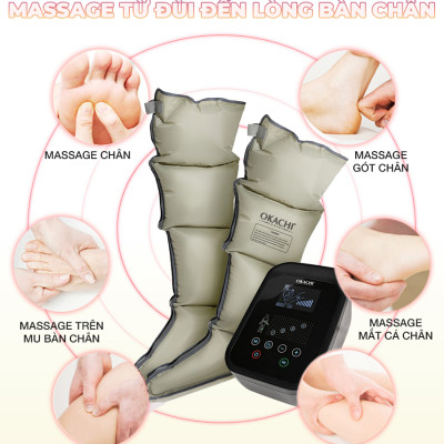 Máy nén ép trị liệu suy giãn tĩnh mạch OKACHI JP-3500 Plus (Pin sạc)