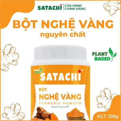Bột Nghệ Vàng nguyên chất SATACHI. Tăng cường miễn dịch, sức khỏe tim mạch, ngủ ngon. Hộp 128g