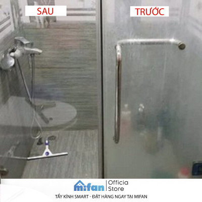 Tẩy Cặn Canxi Trên Kính SMART TK - Vệ Sinh Sạch Cặn Bám Lâu Ngày Vách Kính Nhà Tắm, Gương - MIFAN Phân Phối Chính Hãng