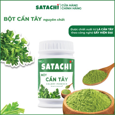 Bột Cần Tây nguyên chất SATACHI. Giảm huyết áp, tim mạch khỏe mạnh, giảm cân hiệu quả, thanh lọc cơ thể. Hộp 98g và 318g