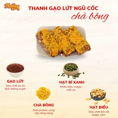 [COMBO 4 TÚI 1KG] Thanh gạo lứt chà bông/rong biển mix hạt Mailey Túi 250g - Bánh gạo lứt ăn kiêng hỗ trợ giảm cân