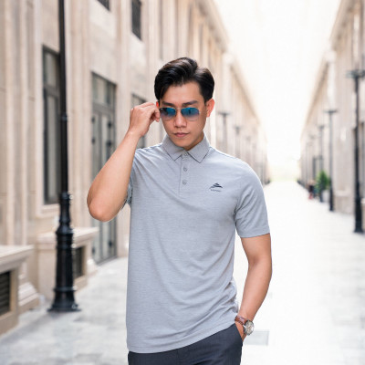 Áo Polo Nam Cổ Sơ Mi Cao Cấp ALLPUR Công Nghệ Coolmax Chống Nhăn Ngăn Mùi - Màu Xám Nhạt