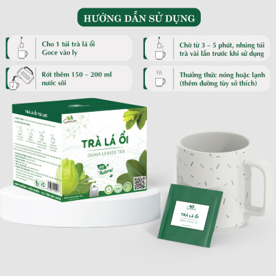 Trà lá ổi túi lọc Goce - Tan mỡ giảm cân, ngừa tiểu đường