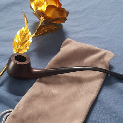 Tẩu thuốc gỗ đàn hương cao cấp kiều dài sang trọng ( tặng kèm 1 đế nhựa đựng tẩu và túi vải )