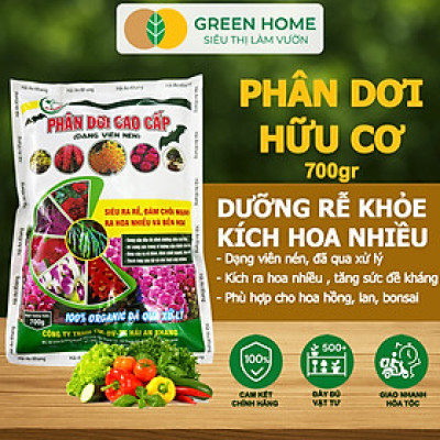 Phân Dơi Greenhome, Bao 700gr, Viên Nén, Đã Qua Xử Lý, Ra Rễ Mạnh, Hoa Nhiều, Tốt Cho Lan, Kiểng, Rau, Cây Ăn Trái