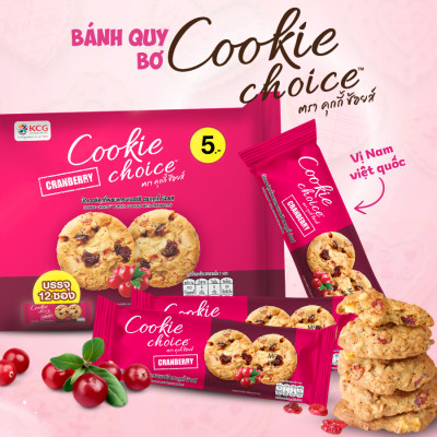 Bánh Quy Bơ Cookie Choice Với Socola Chip – Thơm Ngon, Giòn Rụm – 240g (12 thanh x 20g)
